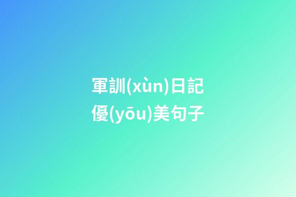 軍訓(xùn)日記優(yōu)美句子