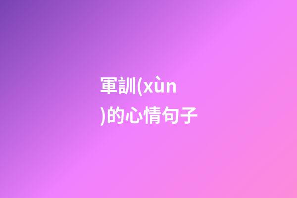 軍訓(xùn)的心情句子