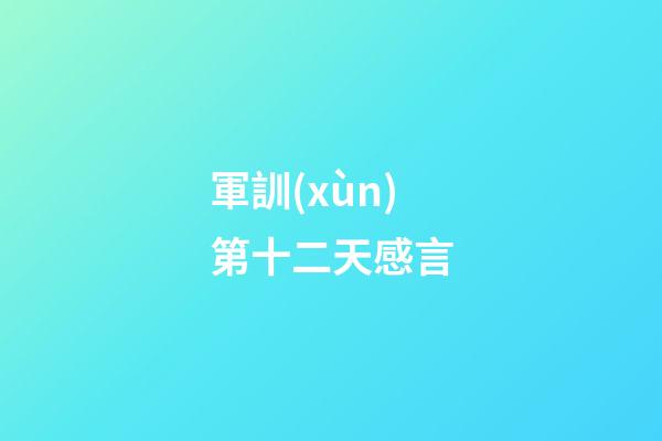 軍訓(xùn)第十二天感言