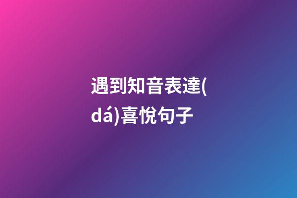 遇到知音表達(dá)喜悅句子