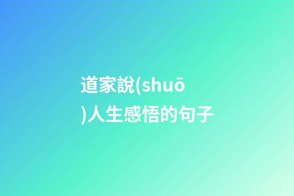 道家說(shuō)人生感悟的句子