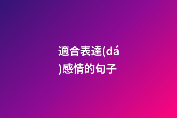 適合表達(dá)感情的句子