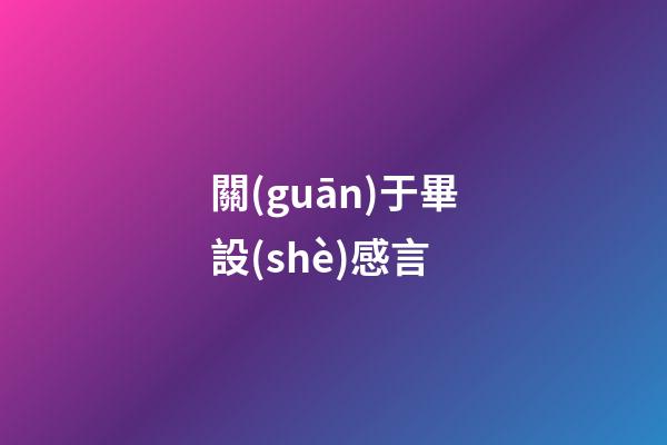 關(guān)于畢設(shè)感言