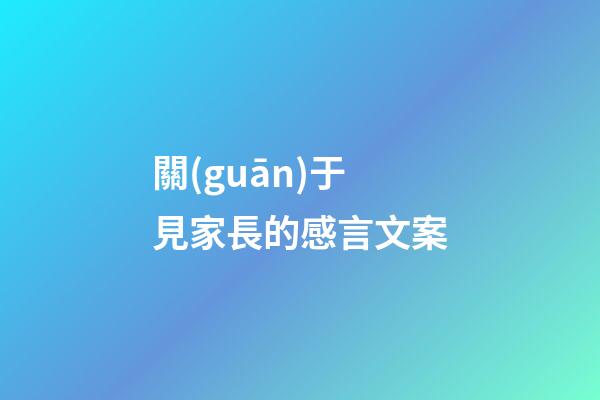 關(guān)于見家長的感言文案