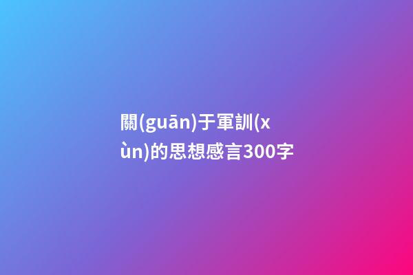 關(guān)于軍訓(xùn)的思想感言300字