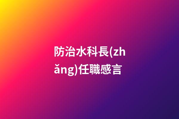 防治水科長(zhǎng)任職感言