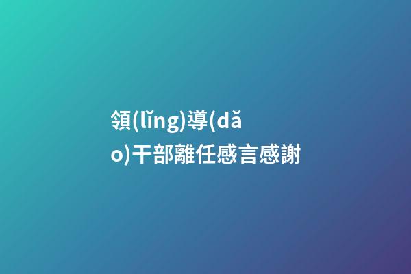 領(lǐng)導(dǎo)干部離任感言感謝