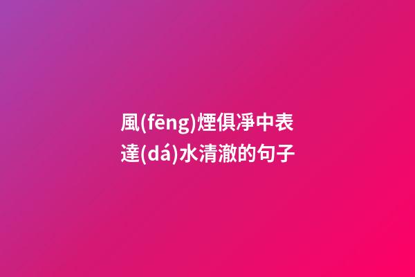 風(fēng)煙俱凈中表達(dá)水清澈的句子