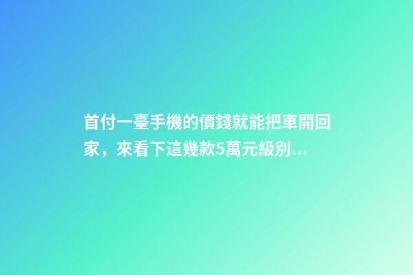 首付一臺手機的價錢就能把車開回家，來看下這幾款5萬元級別的小型車