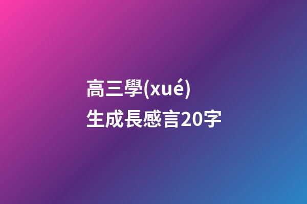 高三學(xué)生成長感言20字