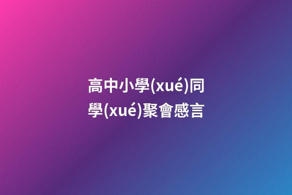 高中小學(xué)同學(xué)聚會感言