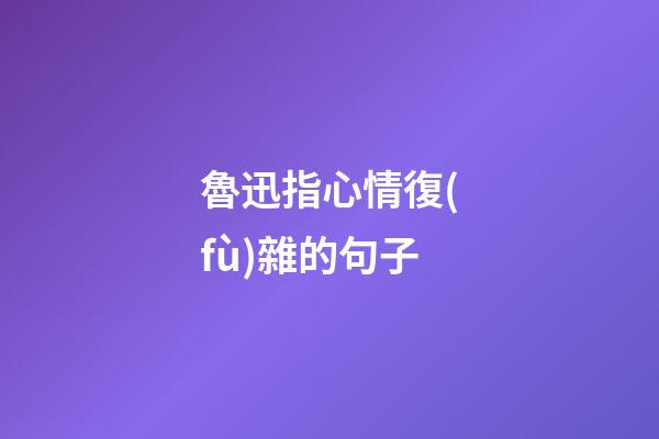 魯迅指心情復(fù)雜的句子